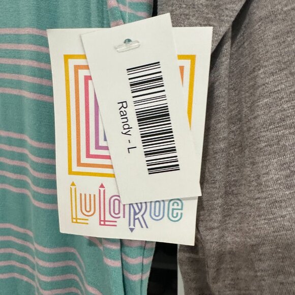 LuLaRoe Randy Baseball T-shirt - Blue & Gray - Large NWT - Picture 3 of 4